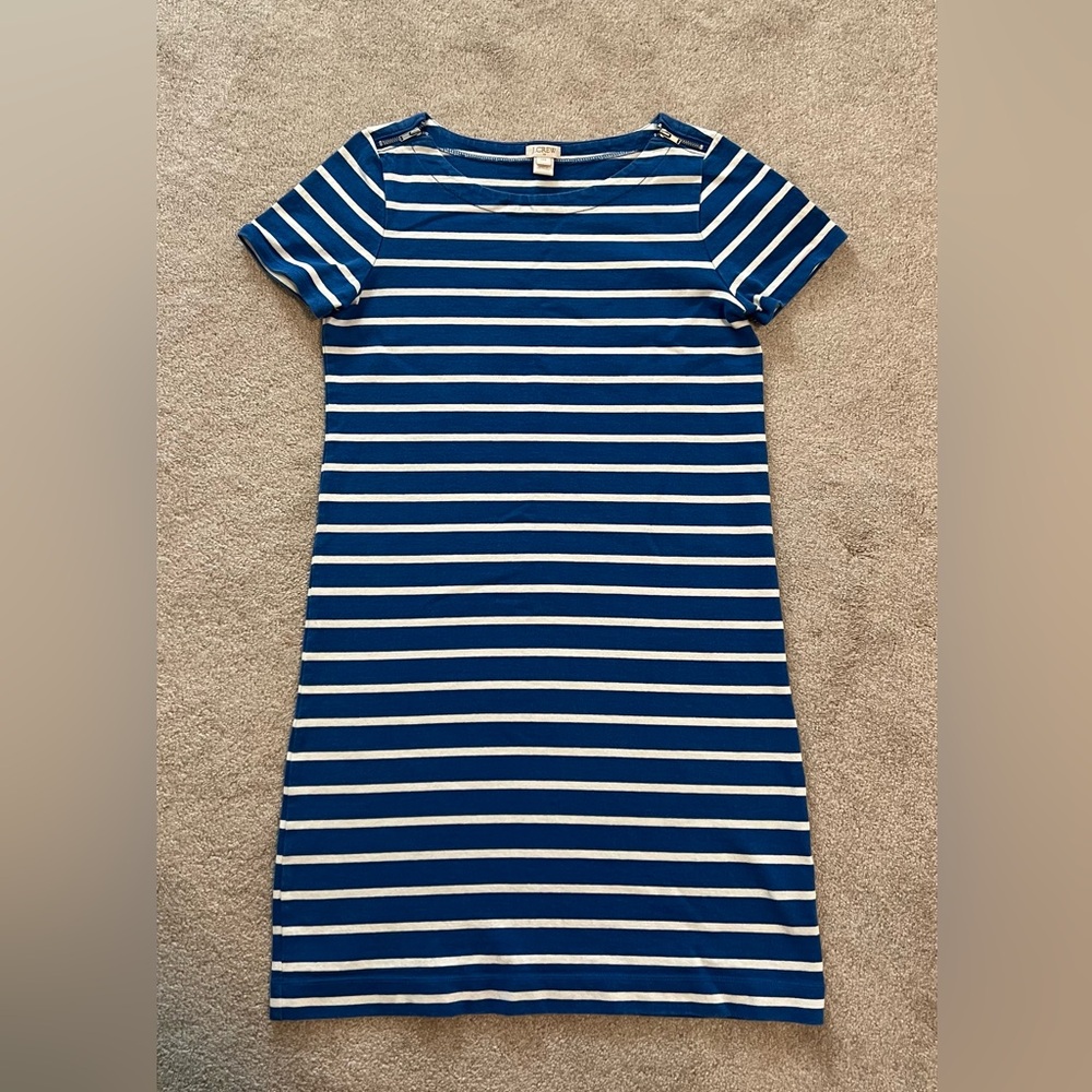 J.Crew shirt dress blue white stripe XXS